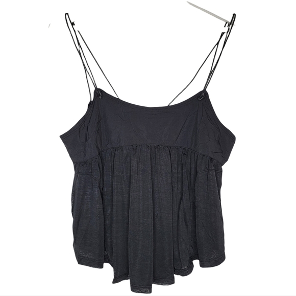 FREE PEOPLE Catch Me Drift Strappy Top Black Bungee Cord Toggle Women's XS Flowy - Picture 2 of 11